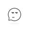 Thin line suspicious emoji speech bubble logo