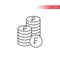 Thin line swiss franc coin stack icon. Outline, editable swiss franc coins stacks icon.