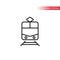 Thin line train simple icon. Train and railway outline icon.