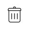 Thin line trash bin icon