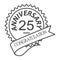 Thin line twenty fifth years anniversary icon