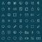 Thin line universal icons set of finance, marketing, shopping,