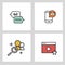 Thin line Various Social Media Icons Set