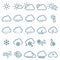 Thin line weather icon set.