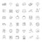 Thin line web icon set - money, finance, payments