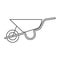 Thin line wheelbarrow icon