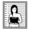 thin line woman crime mugshot