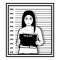 thin line woman crime mugshot