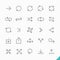 Thin linear arrows icons set