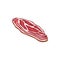 Thin marbled meat slice isolated icon
