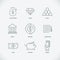 Thin modern line finance icons