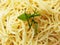 Thin noodles parsley decoration