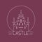 Thin outline castle. Logo template in linear style