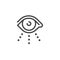 Thin Outline Icon Open Human Eye, Eyeball. Such Line sign as Visual Perception, Eyecare or Oculist and Eyesight. Vector