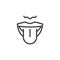 Thin Outline Mouth and Tongue Icon. Such Line sign as Articulation, Taste Perception, Sensory or Language Vector