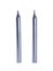 Thin silver birthday candles isolated on