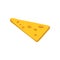 Thin Slice Of Yellow Cheese With Holes Primitive Cartoon Icon, Part Of Pizza Cafe Series Of Clipart Illustrations