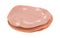Thin sliced mortadella luncheon meat side view