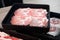 Thin sliced raw beef prepare cooking shabu shabu