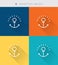 Thin thin line icons set of anchor text & link , modern simple style