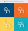 Thin thin line icons set of social campaign&crowd funding and sns , modern simple style