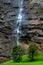 A thin waterfall in the Lauterbrunnen valley, Switzerland