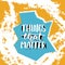 Things that matter - hand drawn lettering phrase isolated on the orange and blue grunge background. Fun brush ink