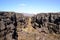 Thingvellir National park a famous area in Iceland right over the spot where the atlantic tectonic plates meets