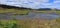 Thingvellir National Park Landscape Panorama of the Oxara River and Almannagja Canyon in Continental Rift Valley, Western Iceland