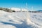 Thingvellir National Park in winter, hoarfrost on the grass, Iceland