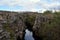 Thingvellir Park. Silfra breakdown of the tectonic plates of the Mid-Atlantic Ridge