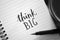 THINK BIG hand-lettered in notebook