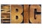 Think big word abstract in old grunge wood type