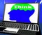 Think On Brain On Laptop Shows Solving Problems Online