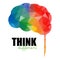 Think different concept. Low poly colorful brain