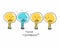 Think different lightbulb cartoon doodle vector illustration