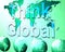 Think Global Indicates Earth Reflection And Contemplation