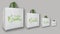 Think Green printed white bags with green handle on white background