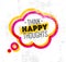 Think Happy Thoughts. Inspiring Creative Motivation Quote. Vector Typography Banner Design Concept On Stain Background