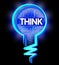 Think Lightbulb Indicates Contemplation Plan And Consideration