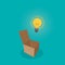 Think Lightbulb outside the box concept, Think Idea Concept, Flat style vector illustration.