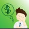 Think money time salary man cartoon lifestyle illustration