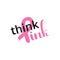 Think Pink handwritten lettering