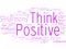 Think positive word tag concept