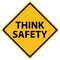 Think safety road sign