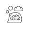 Think, thought, idea, mind, dream cloud, dialog line icon.