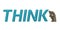 Thinker and think logo isolated on white background 3D illustration