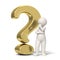 Thinking 3d guy - Gold question mark