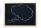 Thinking Cloud drawn on a blackboard with white crayon