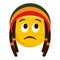 Thinking emoji with a reggae hat